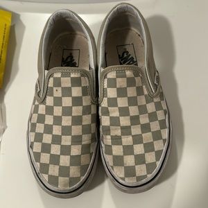 Sage green checkered vans